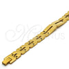 Pulsera Solida 03.114.0283.08 Acero Inoxidable, Pulido, Tono Dorado (12 MM Thickness, 8 Inches Length)