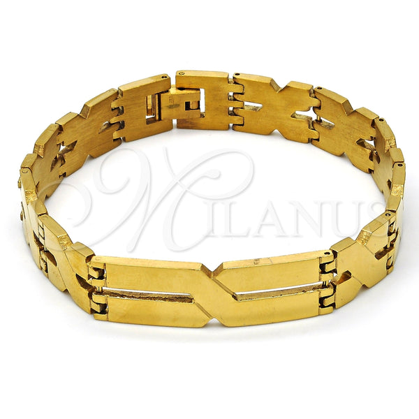 Pulsera Solida 03.114.0283.08 Acero Inoxidable, Pulido, Tono Dorado (12 MM Thickness, 8 Inches Length)