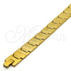 Pulsera Solida 03.114.0284.08 Acero Inoxidable, Cepillado, Tono Dorado (14 MM Thickness, 8 Inches Length)