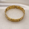 Pulsera Solida 03.114.0284.08 Acero Inoxidable, Cepillado, Tono Dorado (14 MM Thickness, 8 Inches Length)