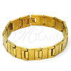 Pulsera Solida 03.114.0284.08 Acero Inoxidable, Cepillado, Tono Dorado (14 MM Thickness, 8 Inches Length)