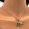 Collares con Dije 04.118.0115.18 Oro Laminado, Diseño de Elefante, con Blanca Cristal, Pulido, Tono Dorado (02 MM Thickness, 18 Inches Length)