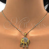 Collares con Dije 04.118.0116.18 Oro Laminado, Diseño de Elefante, con Blanca Cristal, Pulido, Tono Dorado (02 MM Thickness, 18 Inches Length)