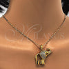 Collares con Dije 04.118.0117.18 Oro Laminado, Diseño de Elefante, con Blanca Cristal, Pulido, Tono Dorado (02 MM Thickness, 18 Inches Length)