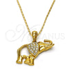 Collares con Dije 04.118.0117.18 Oro Laminado, Diseño de Elefante, con Blanca Cristal, Pulido, Tono Dorado (02 MM Thickness, 18 Inches Length)
