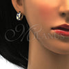 Argolla Huggie 02.165.0129.5 Oro Laminado, con Zafiro Azul and Blanca Cristal, Pulido, Tono Dorado