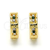 Argolla Huggie 02.165.0142.7 Oro Laminado, con Verde and Blanca Cristal, Pulido, Tono Dorado