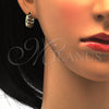 Argolla Huggie 02.165.0143.7 Oro Laminado, con Verde and Blanca Cristal, Pulido, Tono Dorado