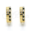 Argolla Huggie 02.165.0143.7 Oro Laminado, con Verde and Blanca Cristal, Pulido, Tono Dorado