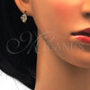 Argolla Huggie 02.165.0145.2 Oro Laminado, con Granate and Blanca Cristal, Pulido, Tono Dorado