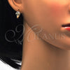 Argolla Huggie 02.165.0145.5 Oro Laminado, con Verde and Blanca Cristal, Pulido, Tono Dorado