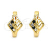 Argolla Huggie 02.165.0145.5 Oro Laminado, con Verde and Blanca Cristal, Pulido, Tono Dorado