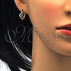 Argolla Huggie 02.165.0146.2 Oro Laminado, con Granate and Blanca Cristal, Pulido, Tono Dorado