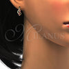 Argolla Huggie 02.165.0146.2 Oro Laminado, con Granate and Blanca Cristal, Pulido, Tono Dorado