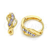 Argolla Huggie 02.165.0146.4 Oro Laminado, con Amatista and Blanca Cristal, Pulido, Tono Dorado