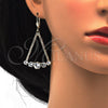 Arete Colgante 02.268.0041 Oro Laminado, con Blanca Zirconia Cubica and Blanca Cristal, Pulido, Tono Dorado