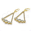 Arete Colgante 02.268.0041 Oro Laminado, con Blanca Zirconia Cubica and Blanca Cristal, Pulido, Tono Dorado