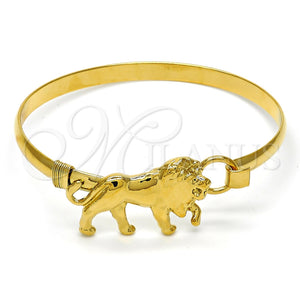 Aro Individual 07.185.0004.1.05 Oro Laminado, Diseño de Leon, Pulido, Tono Dorado (05 MM Thickness, Size 5 (2.50 Diameter))