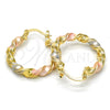 Argolla Mediana 02.170.0167.30 Oro Laminado, Diseño de Torcido, Pulido, Tres Tonos