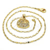 Collares con Dije 04.233.0003.18 Oro Laminado, Diseño de Elefante, con Blanca Micro Pave, Pulido, Tono Dorado (02 MM Thickness, 18 Inches Length)