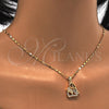 Collares con Dije 04.233.0004.18 Oro Laminado, Diseño de Elefante, con Blanca Micro Pave, Pulido, Tono Dorado (02 MM Thickness, 18 Inches Length)