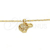 Collares con Dije 04.233.0006.18 Oro Laminado, Diseño de Elefante, con Blanca Micro Pave, Pulido, Tono Dorado (02 MM Thickness, 18 Inches Length)