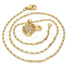 Collares con Dije 04.233.0006.18 Oro Laminado, Diseño de Elefante, con Blanca Micro Pave, Pulido, Tono Dorado (02 MM Thickness, 18 Inches Length)