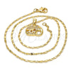 Collares con Dije 04.233.0007.18 Oro Laminado, Diseño de Elefante, con Blanca Micro Pave, Pulido, Tono Dorado (02 MM Thickness, 18 Inches Length)