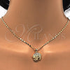 Collares con Dije 04.233.0008.18 Oro Laminado, Diseño de Elefante, con Blanca Micro Pave, Pulido, Tono Dorado (02 MM Thickness, 18 Inches Length)