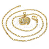 Collares con Dije 04.233.0008.18 Oro Laminado, Diseño de Elefante, con Blanca Micro Pave, Pulido, Tono Dorado (02 MM Thickness, 18 Inches Length)