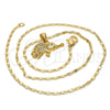Collares con Dije 04.233.0012.18 Oro Laminado, Diseño de Elefante, con Blanca Micro Pave, Pulido, Tono Dorado (02 MM Thickness, 18 Inches Length)