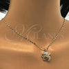 Collares con Dije 04.233.0016.18 Oro Laminado, Diseño de Elefante, con Blanca Micro Pave, Pulido, Tono Dorado (02 MM Thickness, 18 Inches Length)