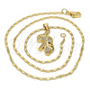 Collares con Dije 04.233.0017.18 Oro Laminado, Diseño de Elefante, con Blanca Micro Pave, Pulido, Tono Dorado (02 MM Thickness, 18 Inches Length)