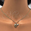 Juego de Arete y Dije de Adulto 10.233.0016 Oro Laminado, Diseño de Elefante, con Blanca Micro Pave, Pulido, Tono Dorado