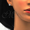 Juego de Arete y Dije de Adulto 10.233.0016 Oro Laminado, Diseño de Elefante, con Blanca Micro Pave, Pulido, Tono Dorado
