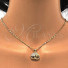 Juego de Arete y Dije de Adulto 10.233.0017 Oro Laminado, Diseño de Elefante, con Blanca Micro Pave, Pulido, Tono Dorado