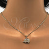 Juego de Arete y Dije de Adulto 10.233.0024 Oro Laminado, Diseño de Elefante, con Blanca Micro Pave, Pulido, Tono Dorado