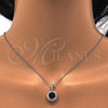 Juego de Arete y Dije de Adulto 10.286.0024.3 Plata Rodinada, con Zirconia Cubica Blanca y Rubi, Pulido, Rodinado