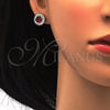 Juego de Arete y Dije de Adulto 10.286.0024.3 Plata Rodinada, con Zirconia Cubica Blanca y Rubi, Pulido, Rodinado