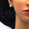Juego de Arete y Dije de Adulto 10.286.0025.3 Plata Rodinada, Diseño de Corazón, con Zirconia Cubica Blanca, Pulido, Rodinado