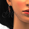 Collar y Dije 06.221.0009.1 Oro Laminado, Diseño de Gota, con Granate and Blanca Zirconia Cubica, Pulido, Tono Dorado