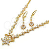 Collar y Dije 06.236.0005 Oro Laminado, Diseño de Gota, con Blanca Zirconia Cubica, Pulido, Tono Dorado
