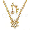 Collar y Dije 06.236.0005 Oro Laminado, Diseño de Gota, con Blanca Zirconia Cubica, Pulido, Tono Dorado