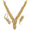 Collar y Dije 06.236.0007 Oro Laminado, Diseño de Oja, con Blanca Zirconia Cubica, Pulido, Tono Dorado
