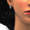 Argolla Huggie 02.175.0041.10 Plata Rodinada, con Micro Pave Blanca, Pulido, Rodinado