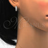 Argolla Huggie 02.175.0041.10 Plata Rodinada, con Micro Pave Blanca, Pulido, Rodinado