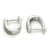 Argolla Huggie 02.175.0041.10 Plata Rodinada, con Micro Pave Blanca, Pulido, Rodinado