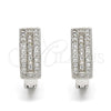 Argolla Huggie 02.175.0042.10 Plata Rodinada, con Micro Pave Blanca, Pulido, Rodinado