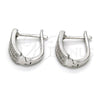 Argolla Huggie 02.175.0042.10 Plata Rodinada, con Micro Pave Blanca, Pulido, Rodinado