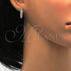 Argolla Huggie 02.175.0043.15 Plata Rodinada, con Micro Pave Blanca, Pulido, Rodinado